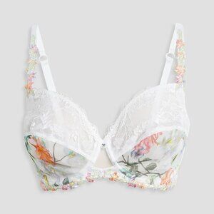 LISE CHARMEL Tulle and Lace Underwire Bra in a Floral Print Size 32C NWT